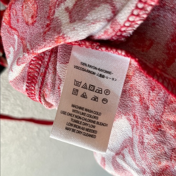 Free People Beach Day Mini Dress Keyhole Front Bare Back Red Geo Print Small - Picture 12 of 12